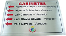 Placa de indicação com setas